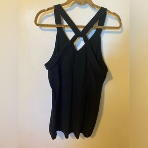 Cross front V neck tank